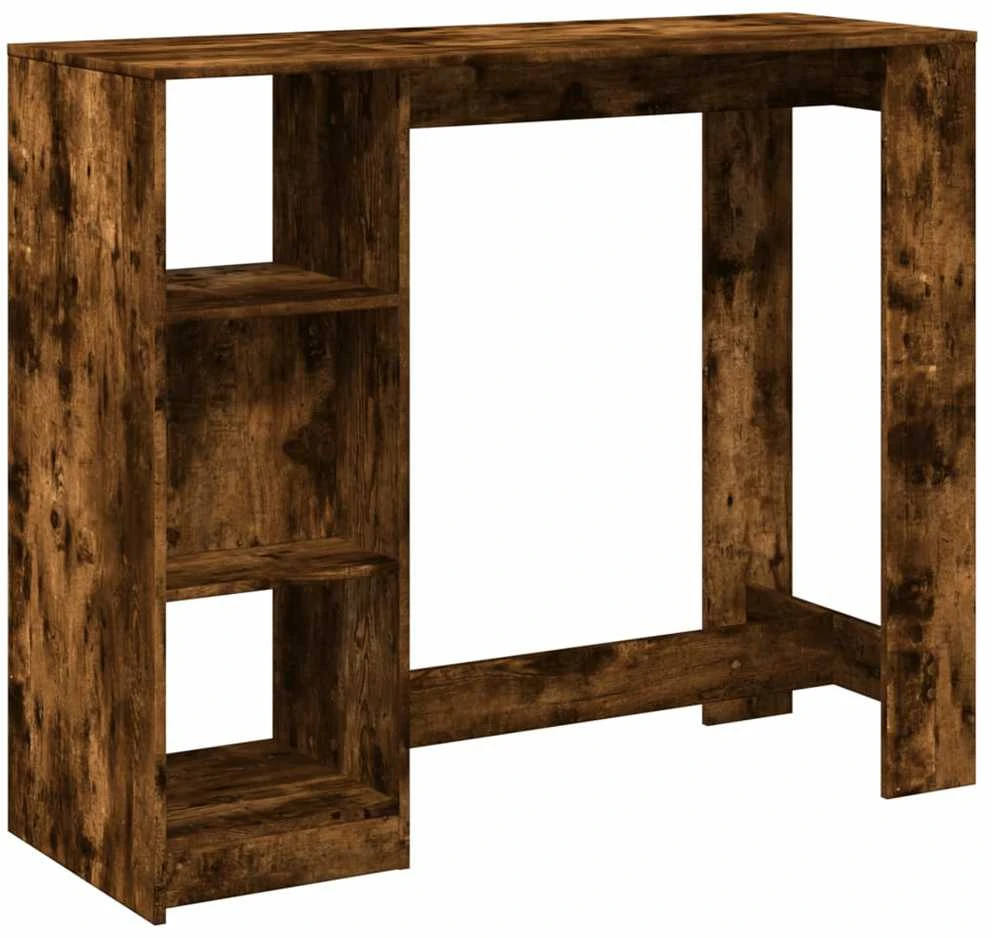 Baro stalas su lentyna, dūminio ąžuolo, 124x46x103,5cm, mediena