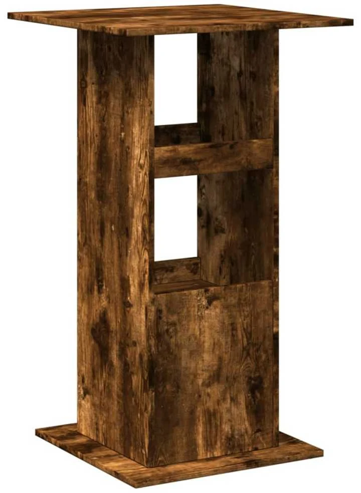 Baro stalas su lentyna, dūminio ąžuolo, 60x60x102cm, mediena