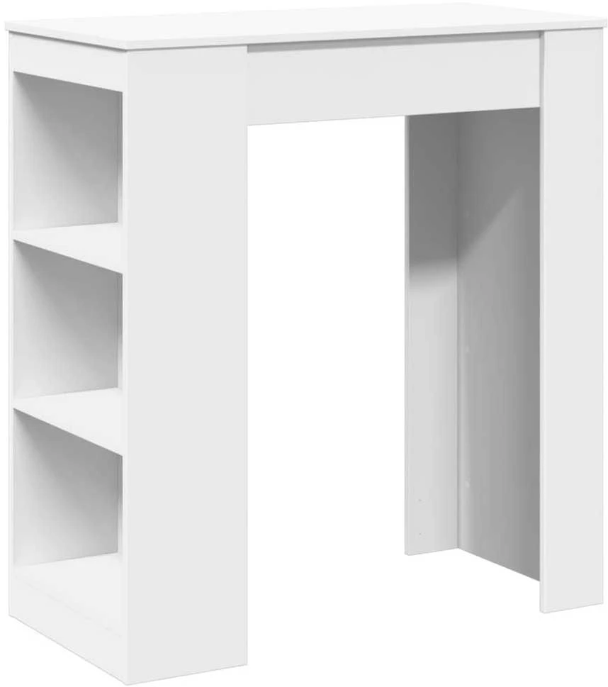 Baro stalas su lentynomis, baltas, 95x47x103,5cm, mediena