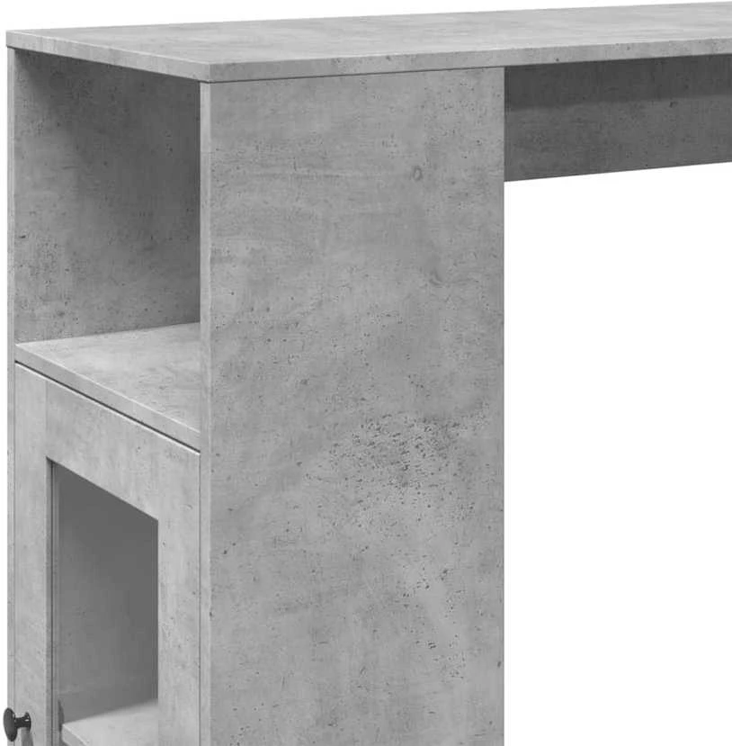 Baro stalas su lentynomis, betono, 101x40x103,5cm, mediena