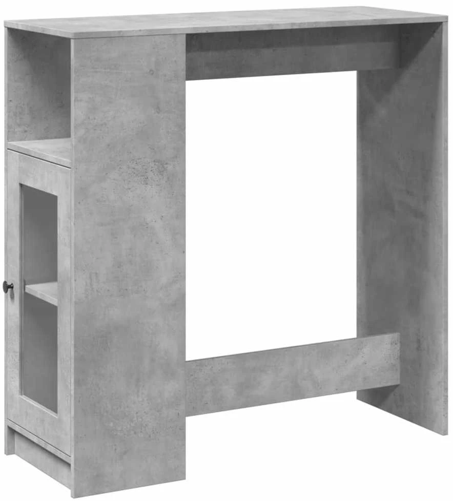 Baro stalas su lentynomis, betono, 101x40x103,5cm, mediena