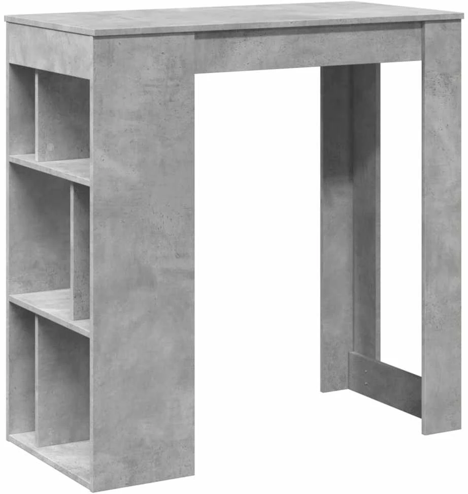 Baro stalas su lentynomis, betono, 102x50x103,5cm, mediena