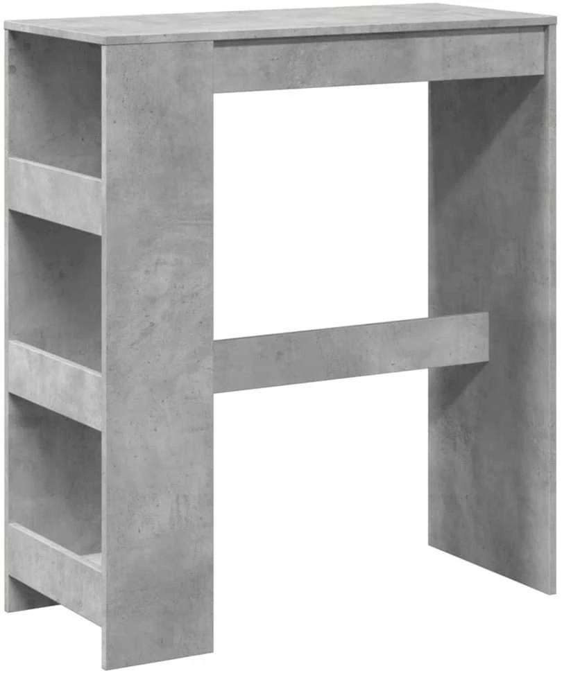 Baro stalas su lentynomis, betono, 90x40x103,5cm, mediena