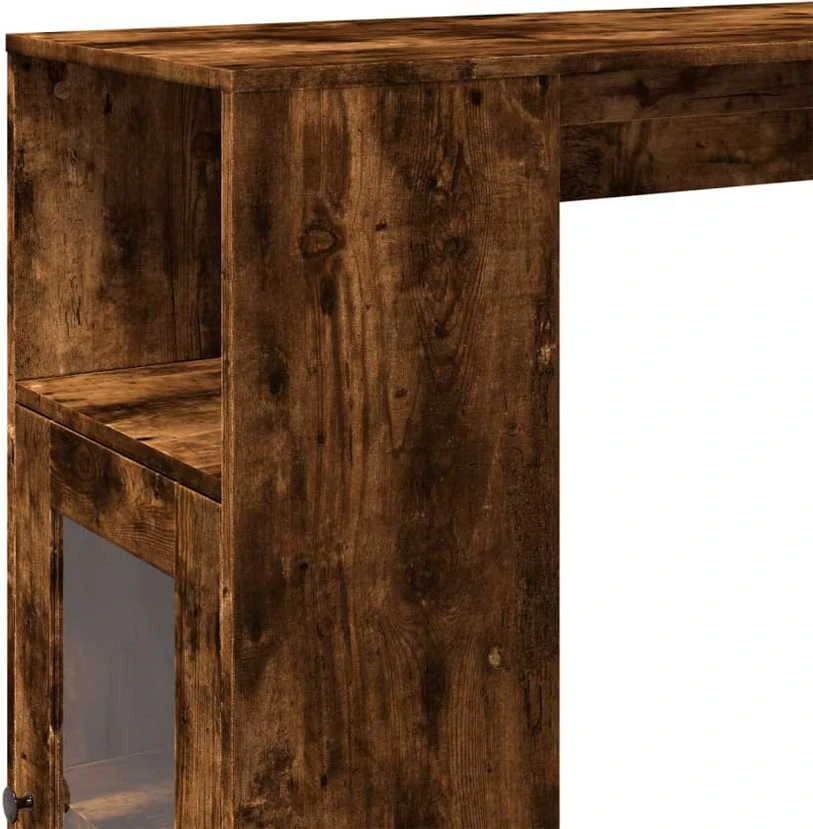 Baro stalas su lentynomis, dūminis, 101x40x103,5cm, mediena