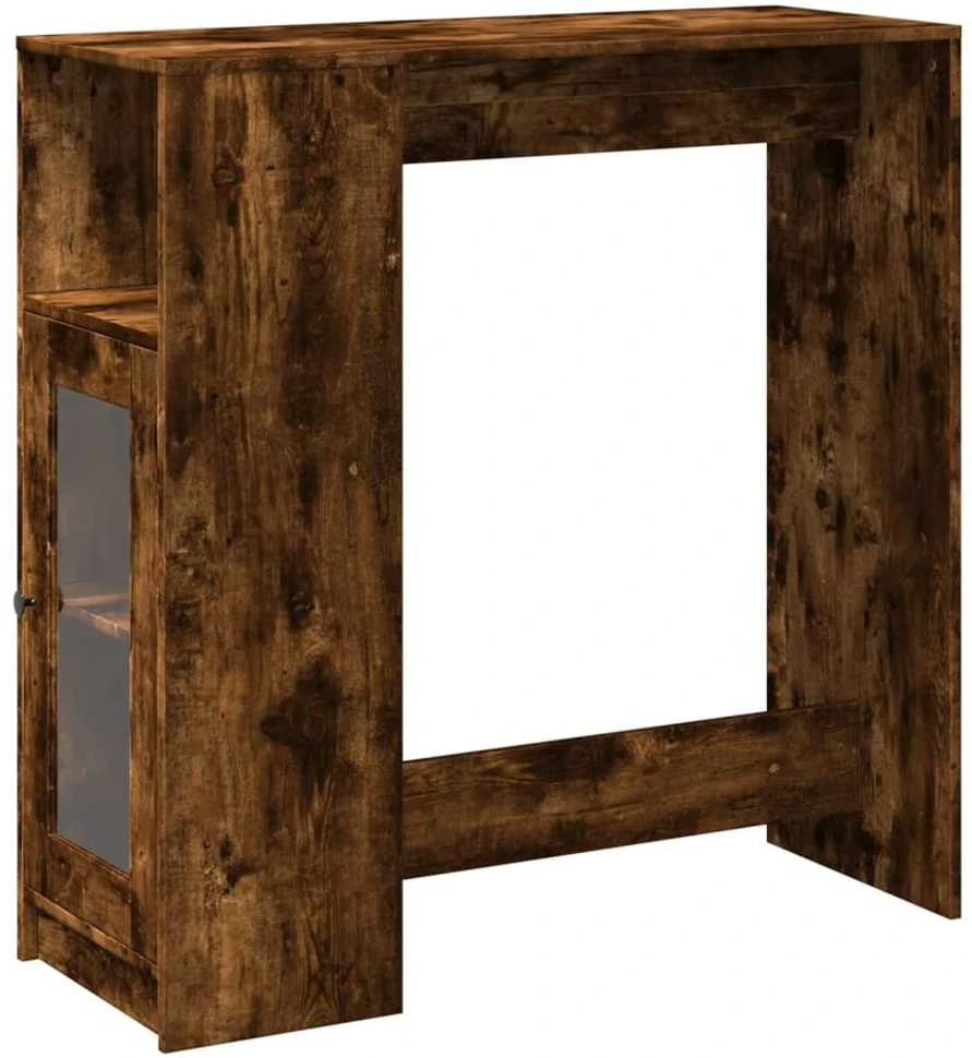 Baro stalas su lentynomis, dūminis, 101x40x103,5cm, mediena