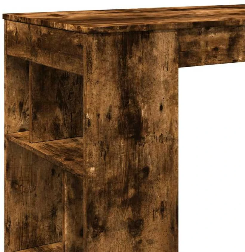 Baro stalas su lentynomis, dūminis, 102x50x103,5cm, mediena