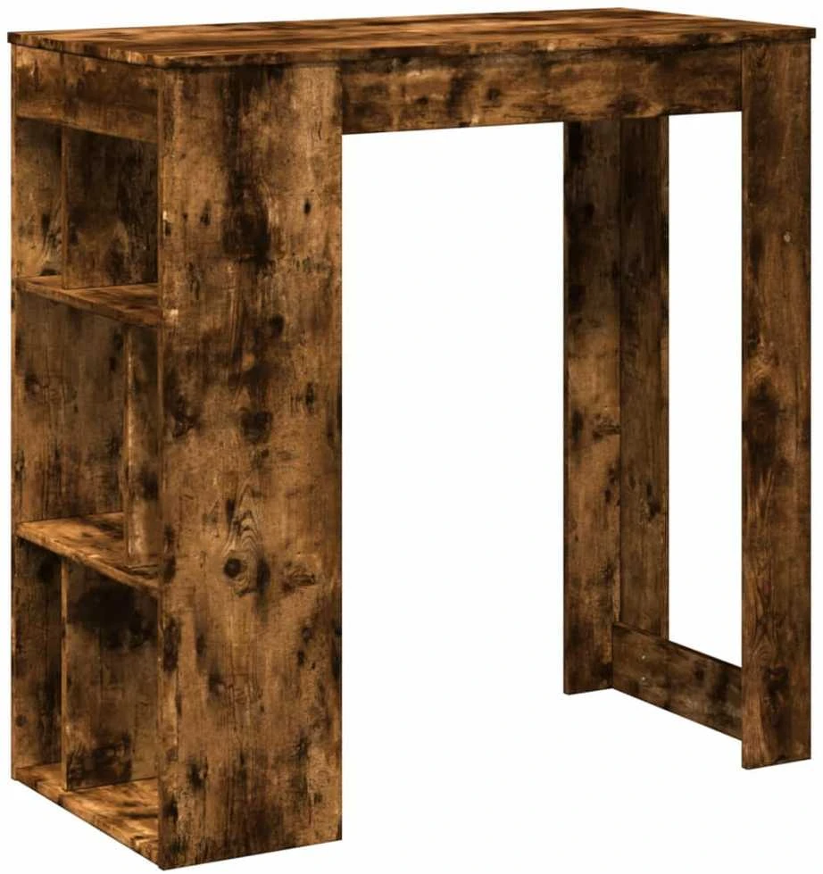Baro stalas su lentynomis, dūminis, 102x50x103,5cm, mediena