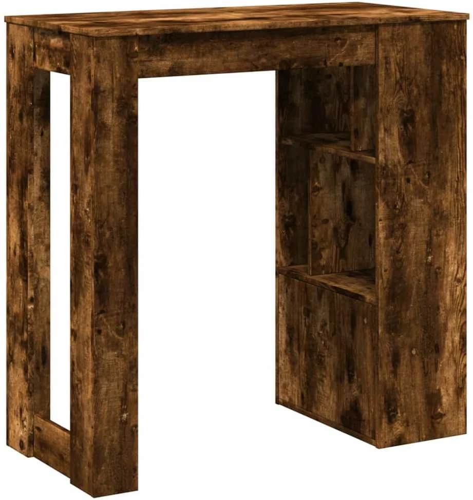 Baro stalas su lentynomis, dūminis, 102x50x103,5cm, mediena