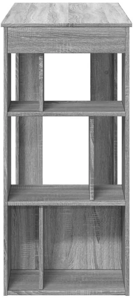 Baro stalas su lentynomis, pilkas, 102x50x103,5cm, mediena