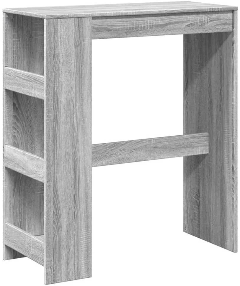 Baro stalas su lentynomis, pilkas, 90x40x103,5cm, mediena