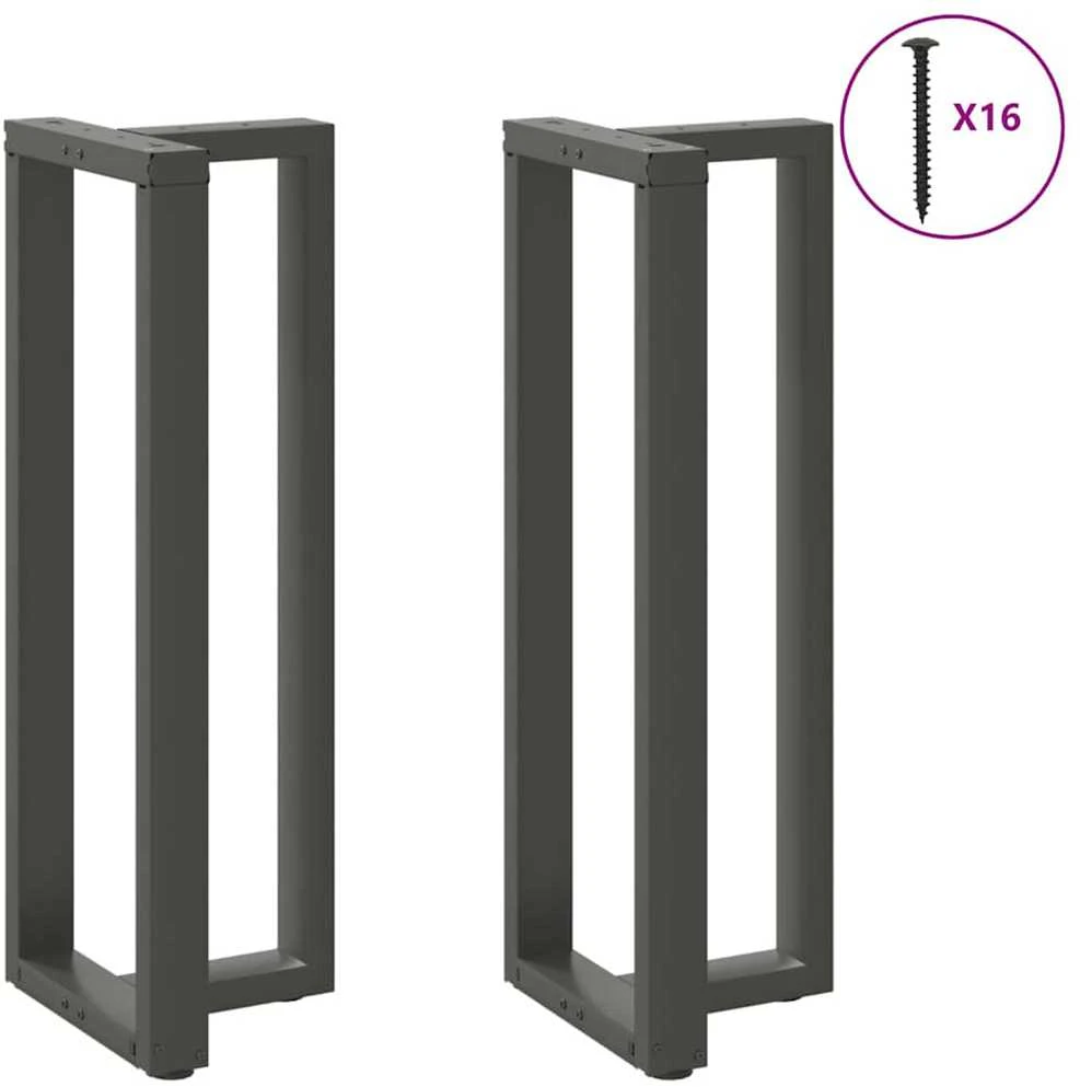 Baro stalo kojos, T formos, 2 vnt., antracito spalvos, 40x35x(110-111) cm, plienas