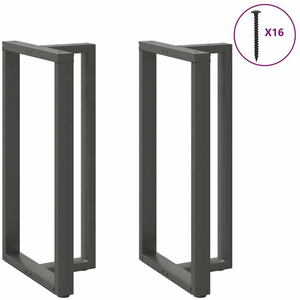 Baro stalo kojos, T formos, 2 vnt., antracito spalvos, 60x35x(110-111) cm, plienas