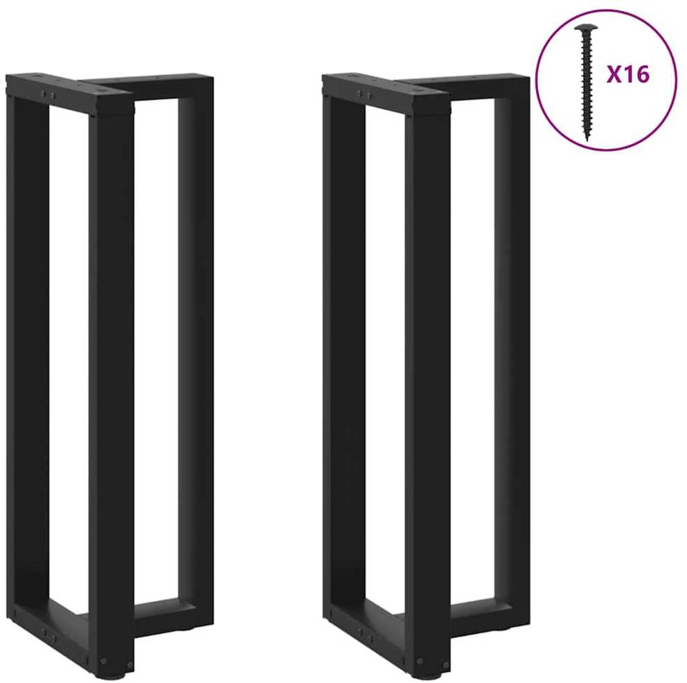 Baro stalo kojos, T formos, 2 vnt., juodos, 50x35x(110-111) cm, plienas