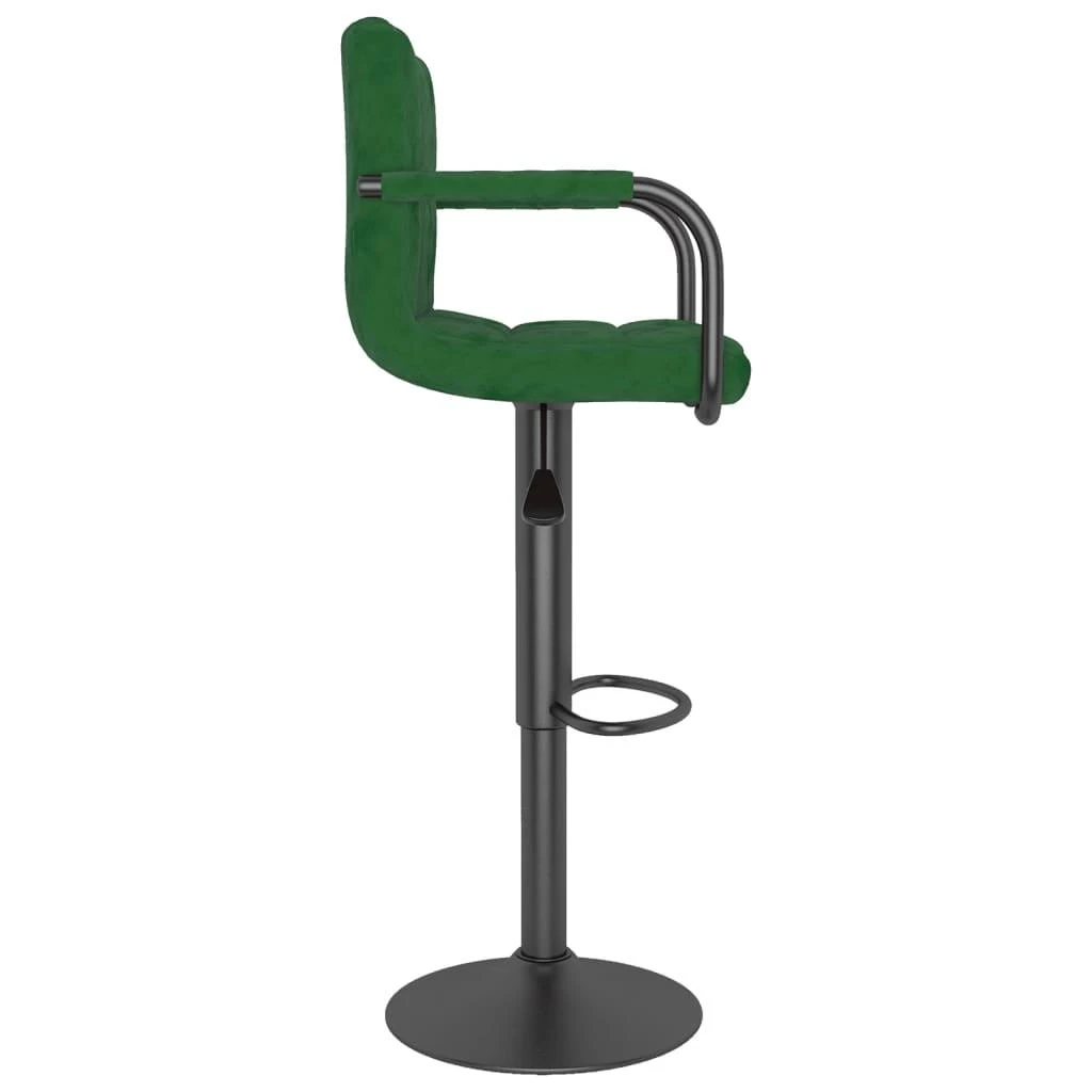 Baro taburetė, tamsiai žalios spalvos, aksomas