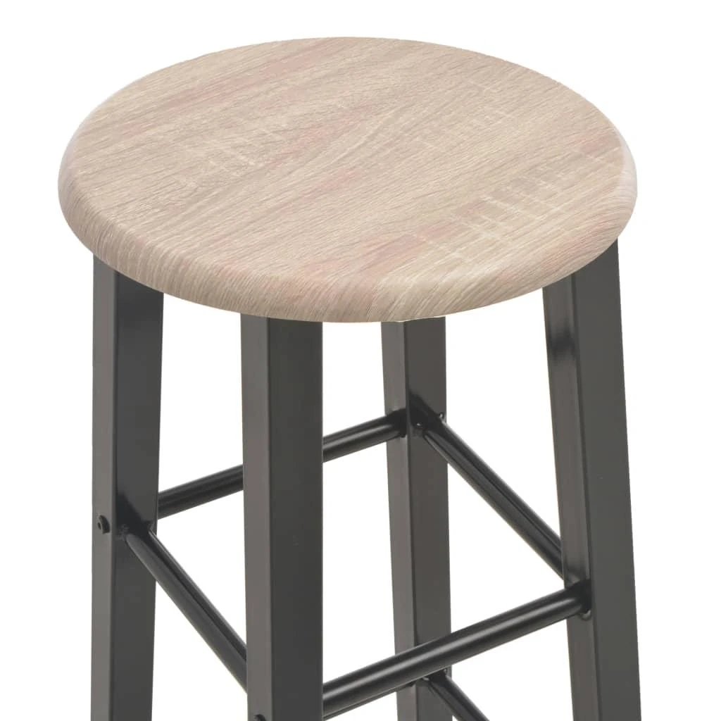 Baro taburetės, 2 vnt., juodos, MDF