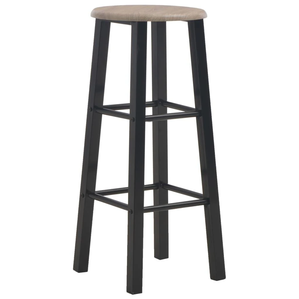 Baro taburetės, 2 vnt., juodos, MDF