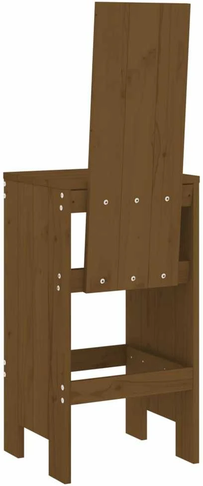 Baro taburetės, 2vnt., medaus rudos, 40x42x120cm, pušis