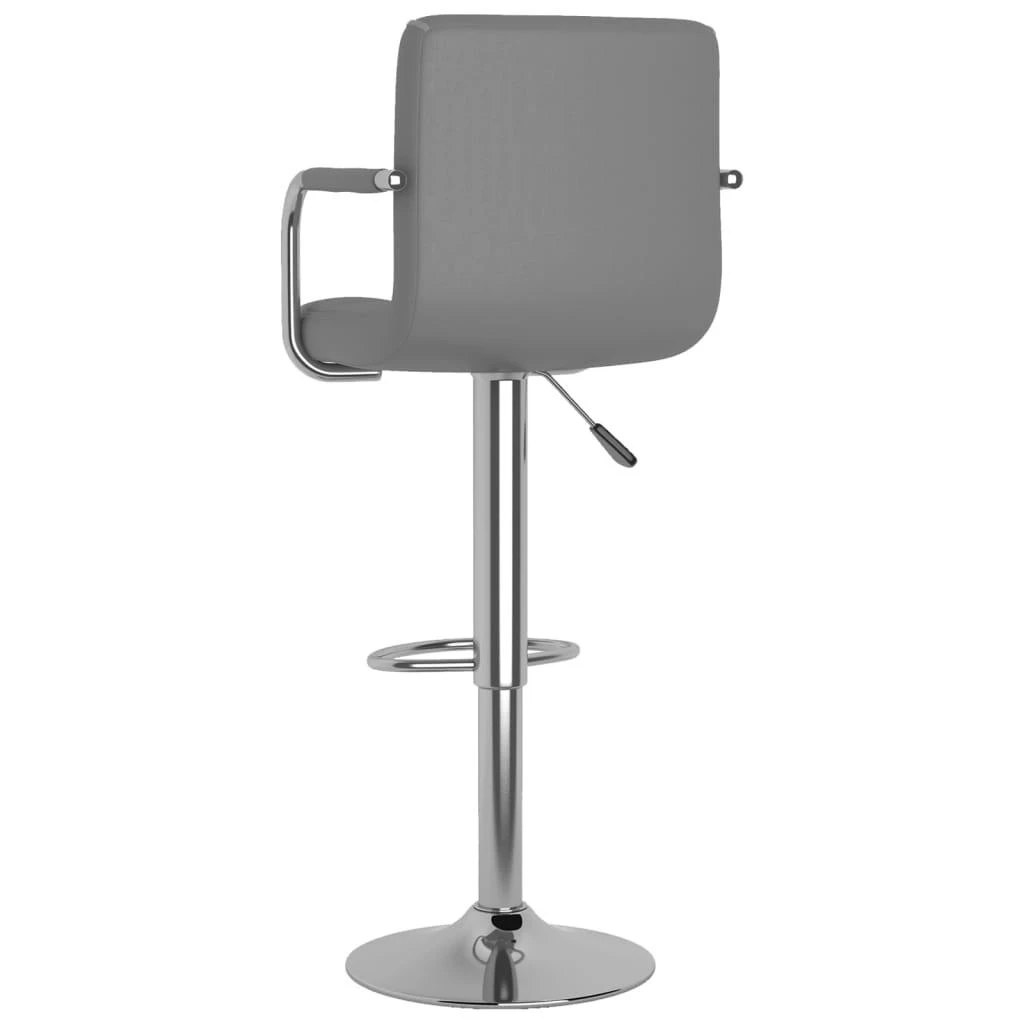 Baro taburetės, 2vnt., pilkos spalvos, dirbtinė oda