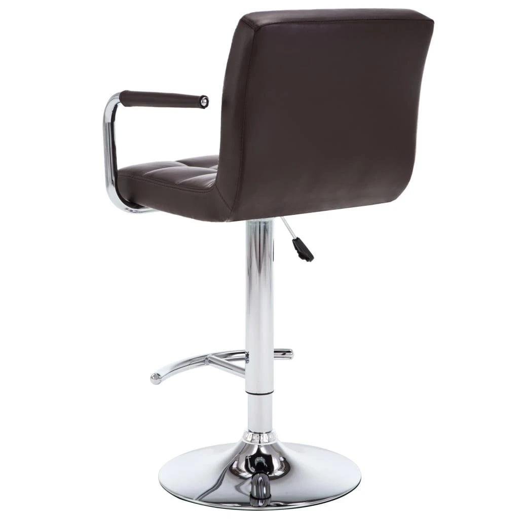 Baro taburetės, 2 vnt., rudos spalvos, dirbtinė oda