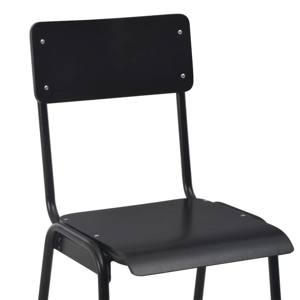 Baro taburetės, 4vnt., juodos, fanera ir plienas (2x280081)