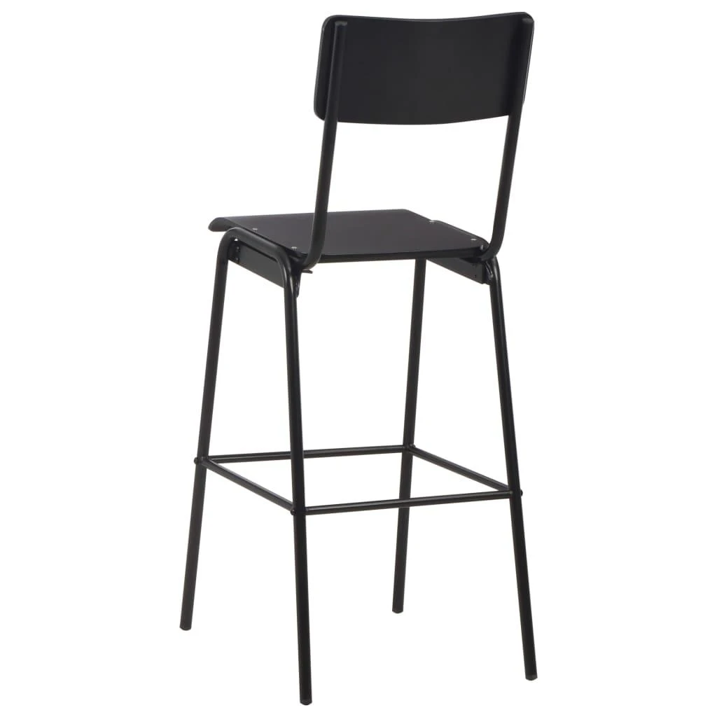 Baro taburetės, 4vnt., juodos, fanera ir plienas (2x280081)