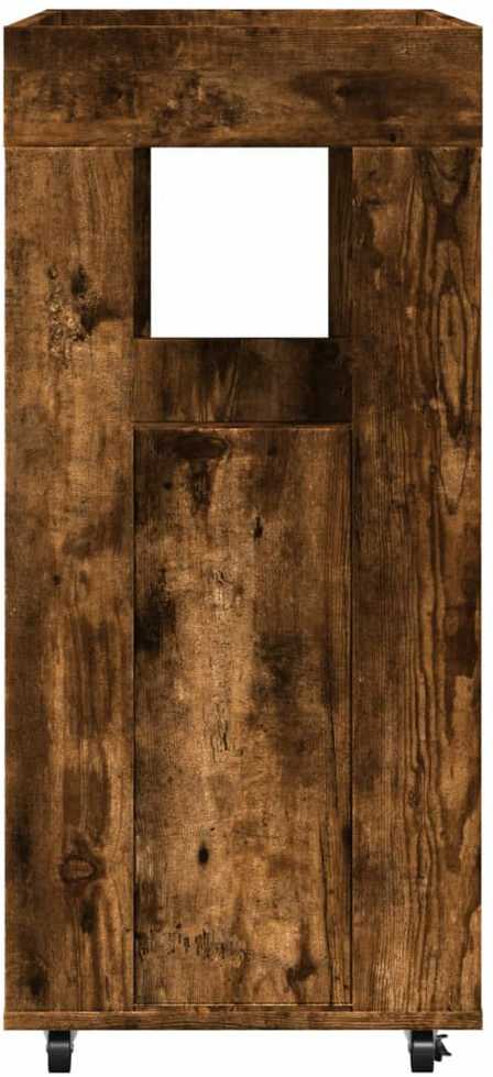 Baro vežimėlis, dūminio ąžuolo, 60x39,5x89cm, apdirbta mediena