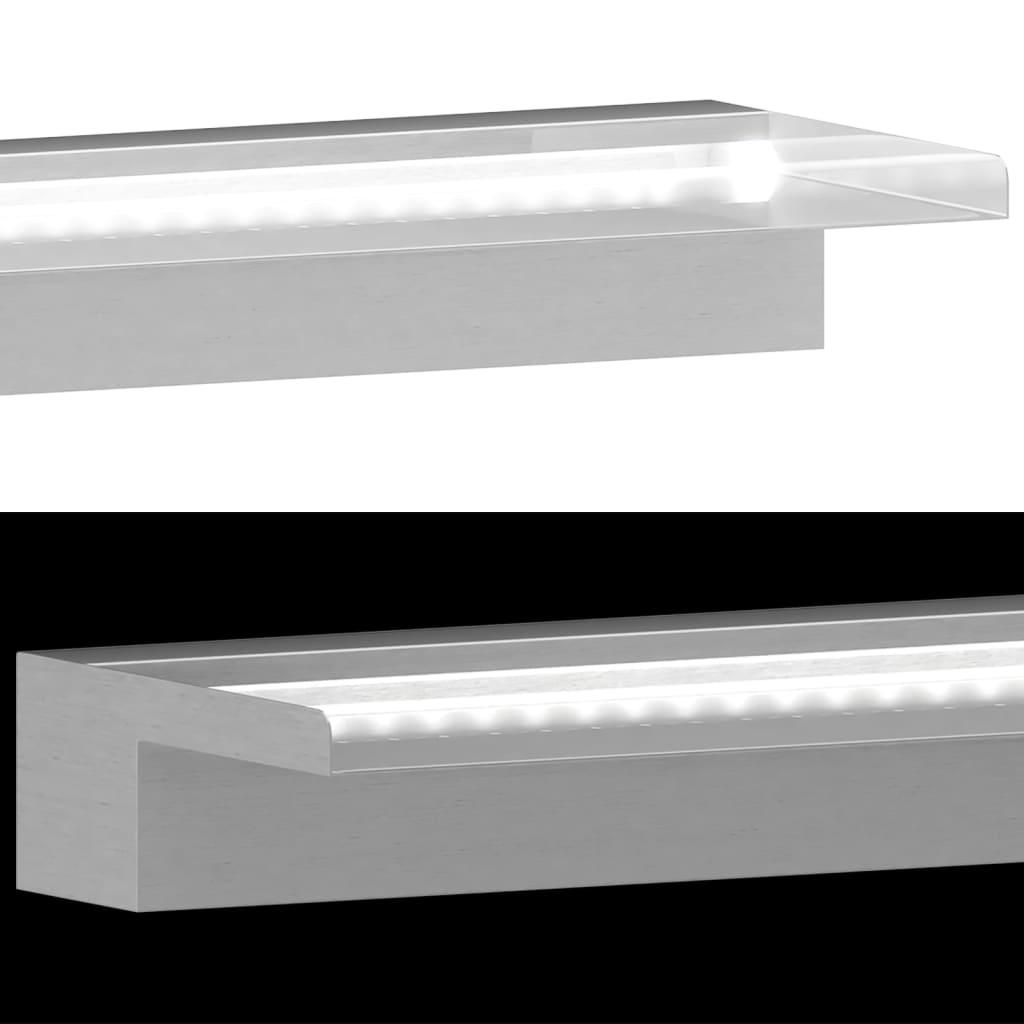 Baseino fontanas-krioklys su LED, nerūdijantis plienas, 110cm