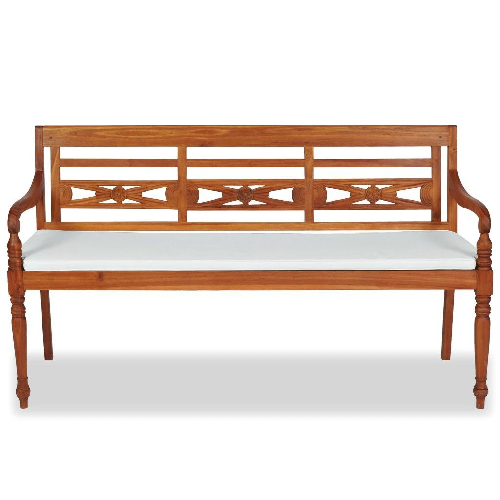 Batavia suoliukas su pagalvėmis, 150 cm, tikmedis