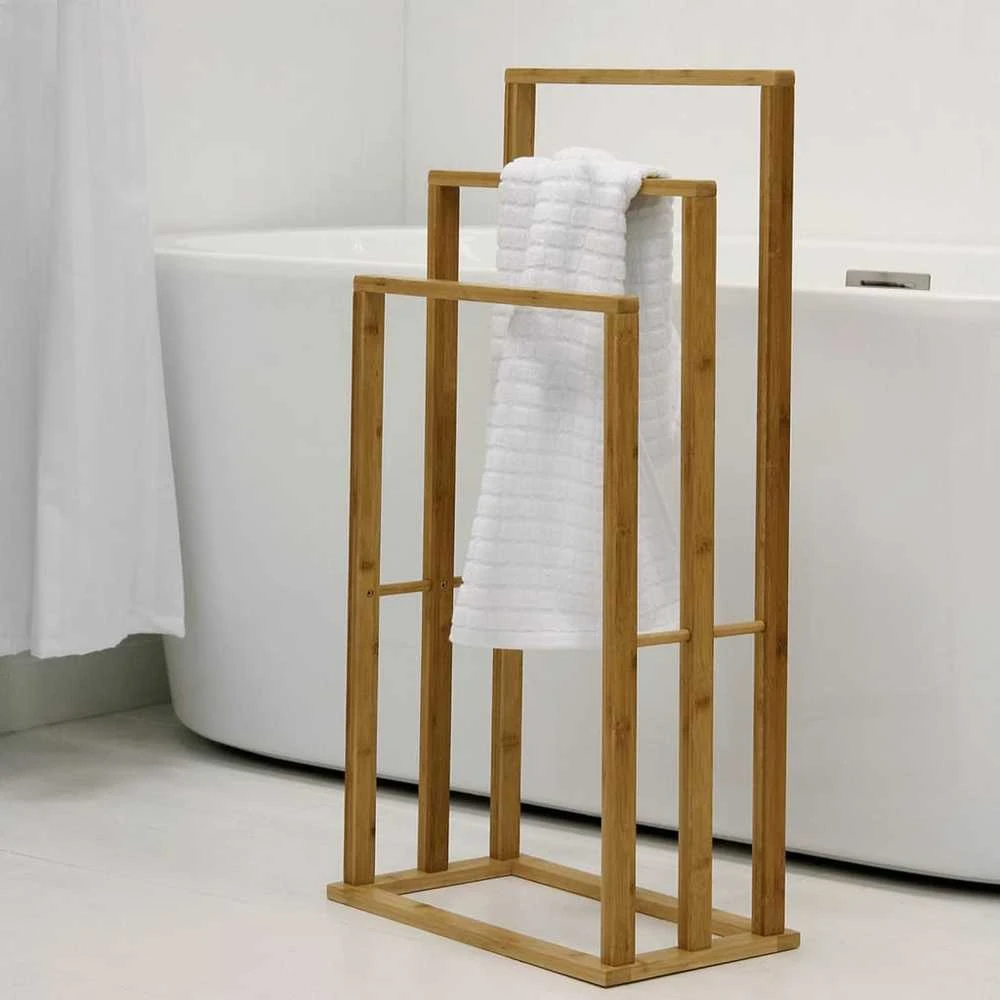 Bathroom Solutions Bambuko rankšluosčių kabykla su 3 strypais