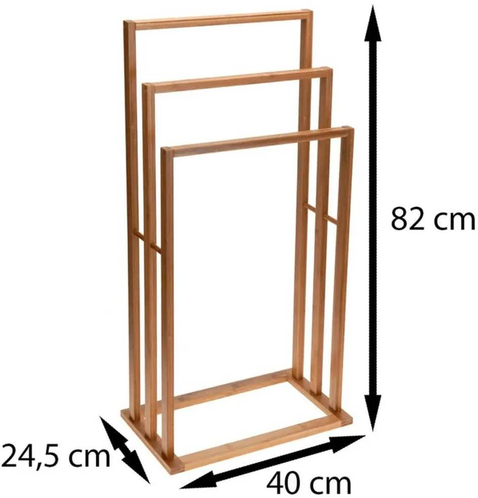 Bathroom Solutions Bambuko rankšluosčių kabykla su 3 strypais