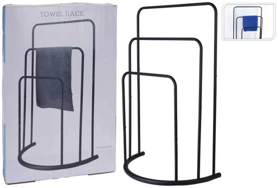 Bathroom Solutions Rankšluosčių kabykla, juoda, 49,5x75cm, metalas