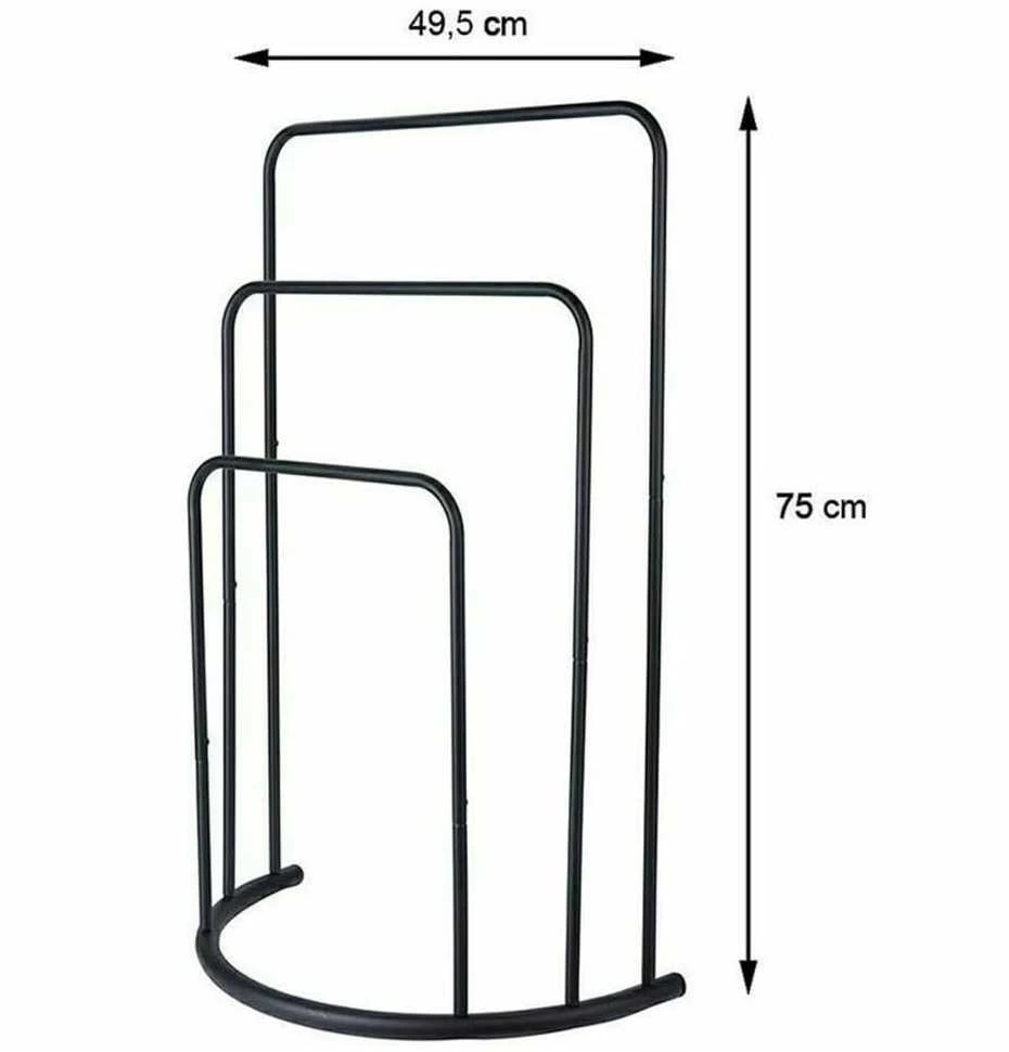 Bathroom Solutions Rankšluosčių kabykla, juoda, 49,5x75cm, metalas