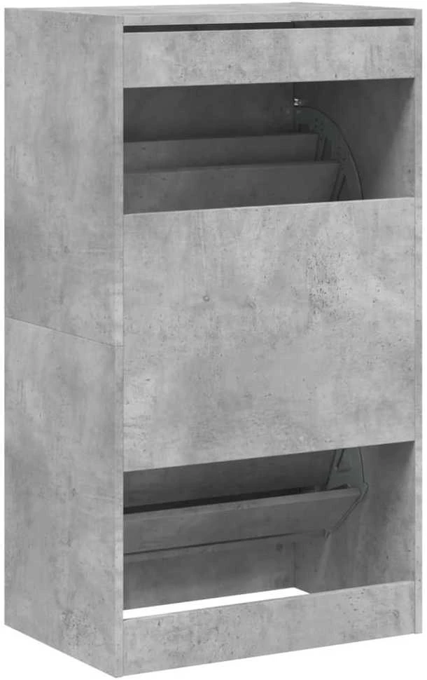 Batų spintelė su 2 atverčiamais stalčiais, betono, 60x42x108cm