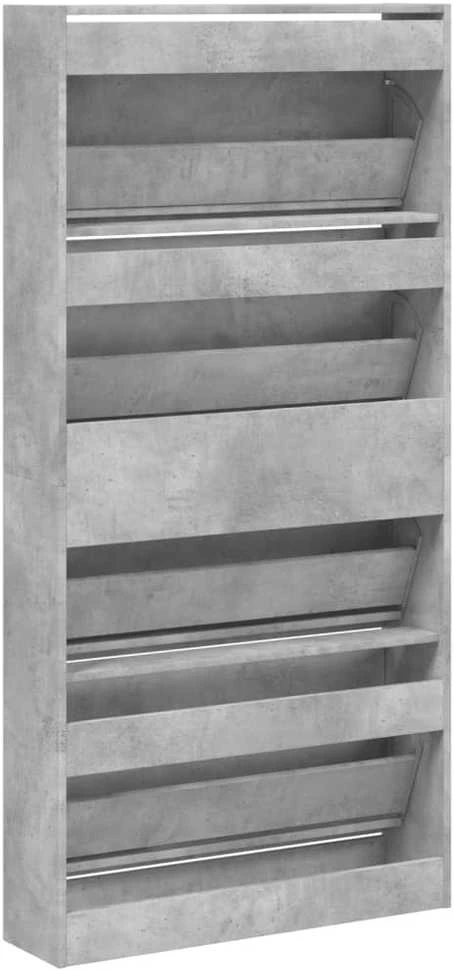 Batų spintelė su 4 stalčiais, betono, 80x21x163,5cm