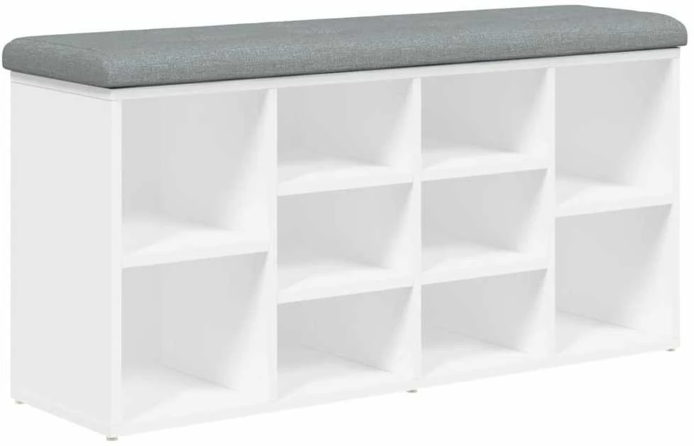 Batų suoliukas, baltos spalvos, 102x32x50cm, apdirbta mediena