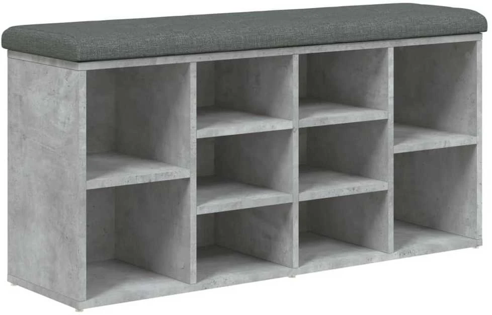 Batų suoliukas, betono pilkas, 102x32x50cm, apdirbta mediena