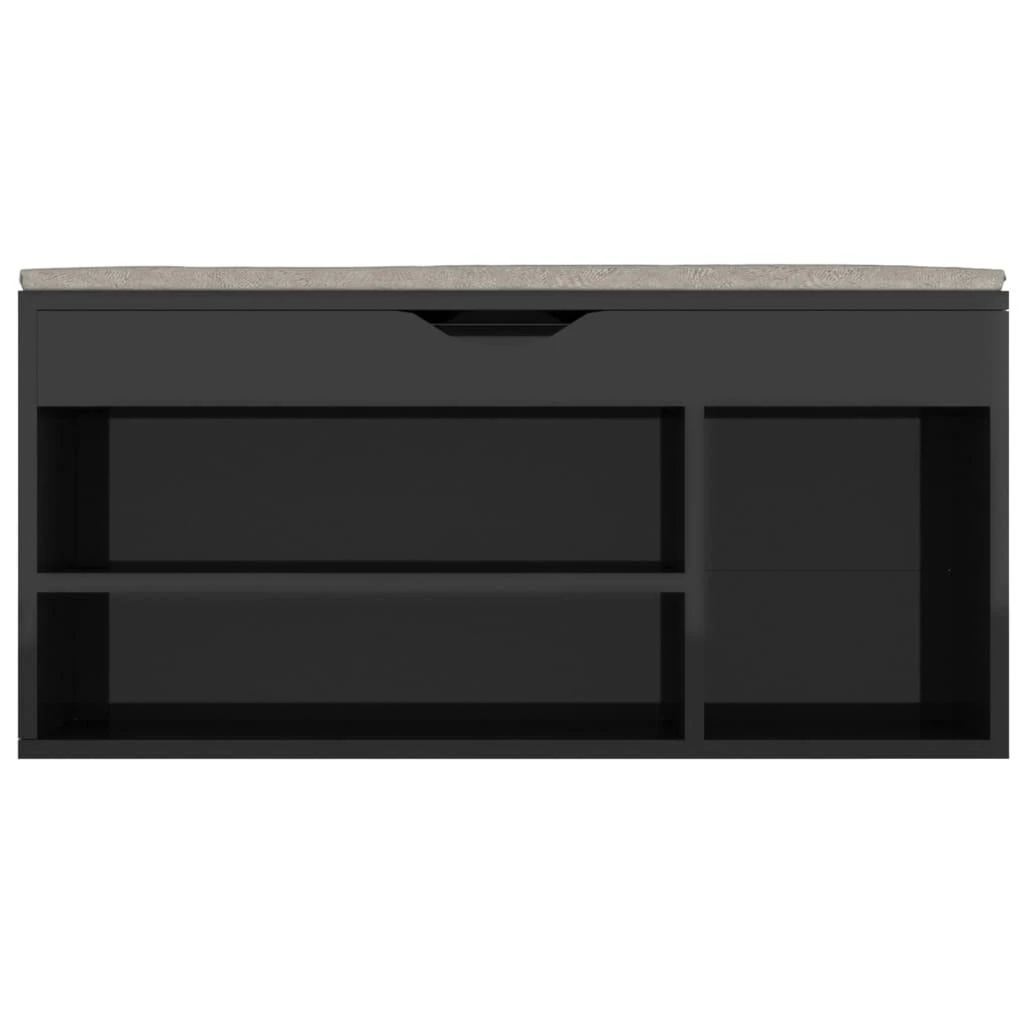 Batų suoliukas su pagalvėle, juodas, 104x30x49cm, mediena