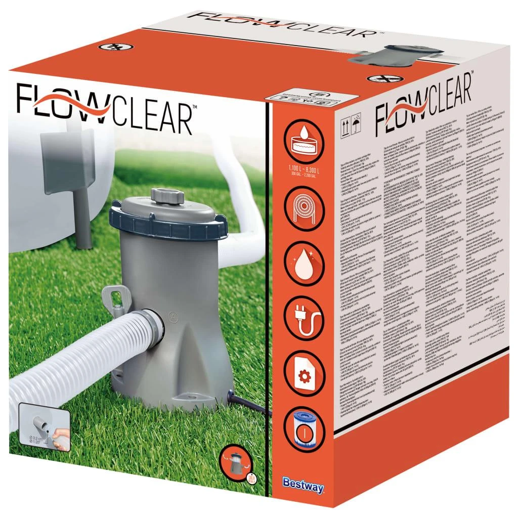 Bestway Flowclear Baseino siurblys su filtru, 330 gal.
