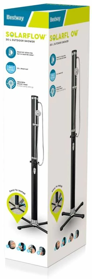 Bestway Solar Flow Lauko dušas, juodos spalvos, 20l