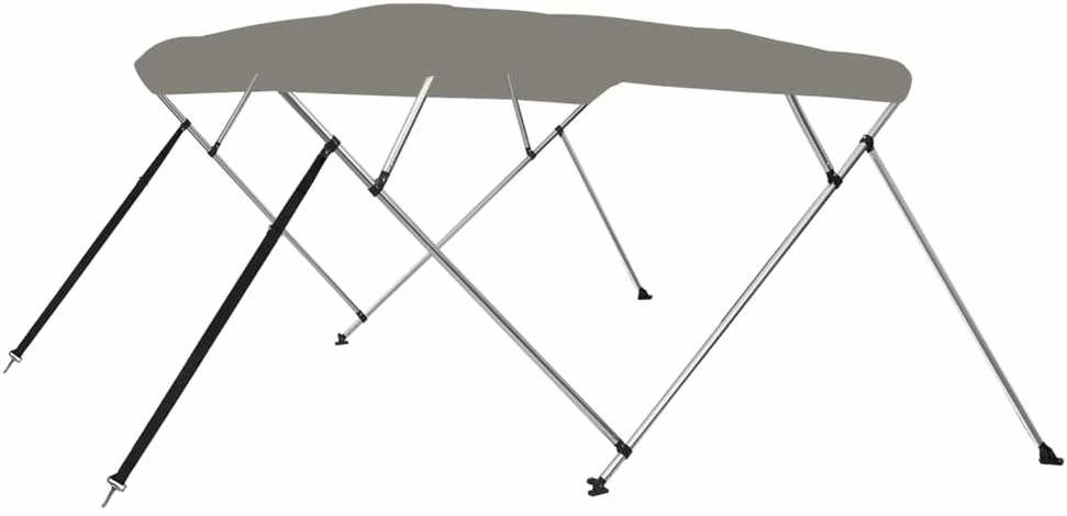 Bimini viršaus stogelis, pilkas, 243x180x137cm, 4 lankų rėmas