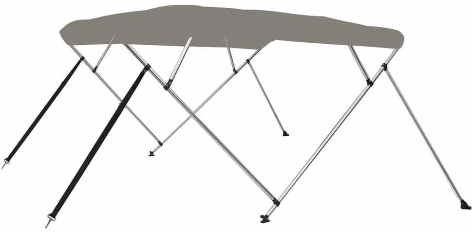 Bimini viršaus stogelis, pilkas, 243x244x137cm, 4 lankų rėmas
