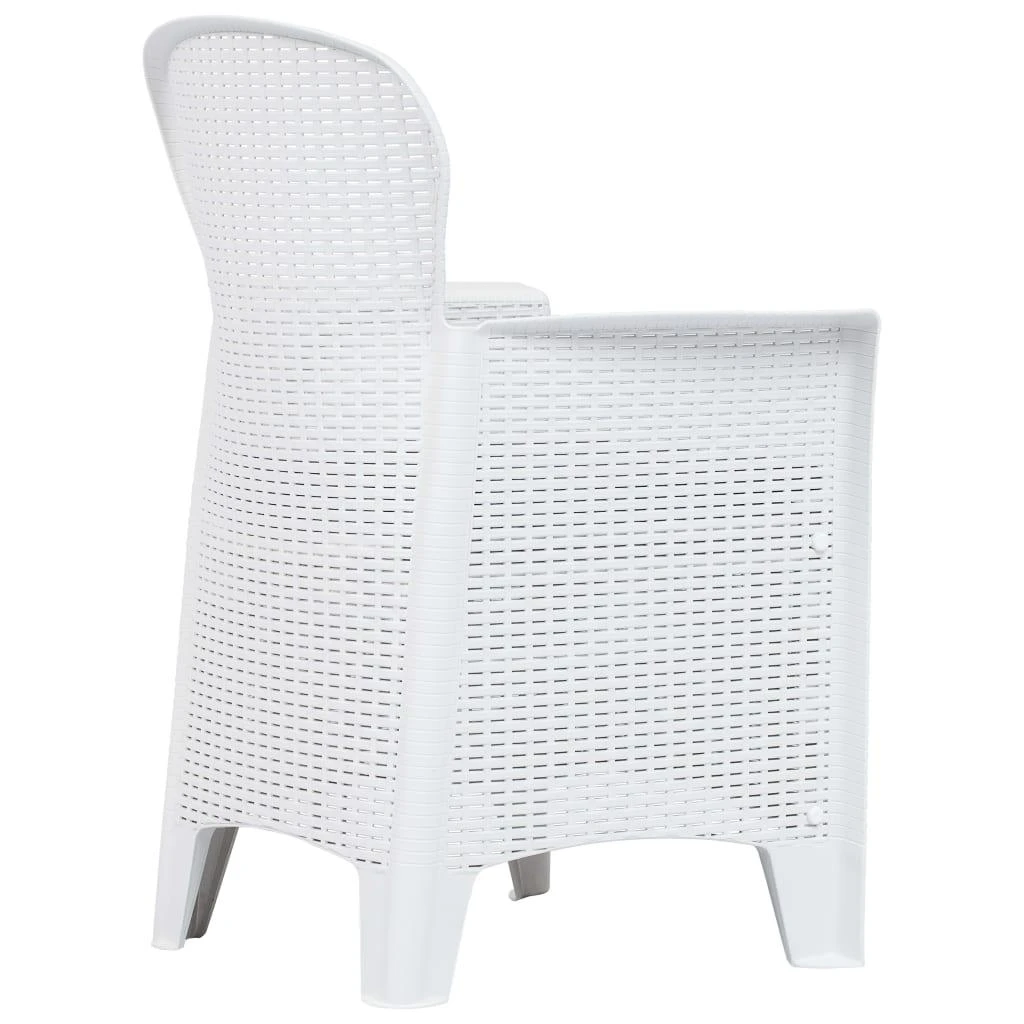 Lauko baldų komplektas Bistro baldų komplektas, 3d., baltos sp., ratano imitacija