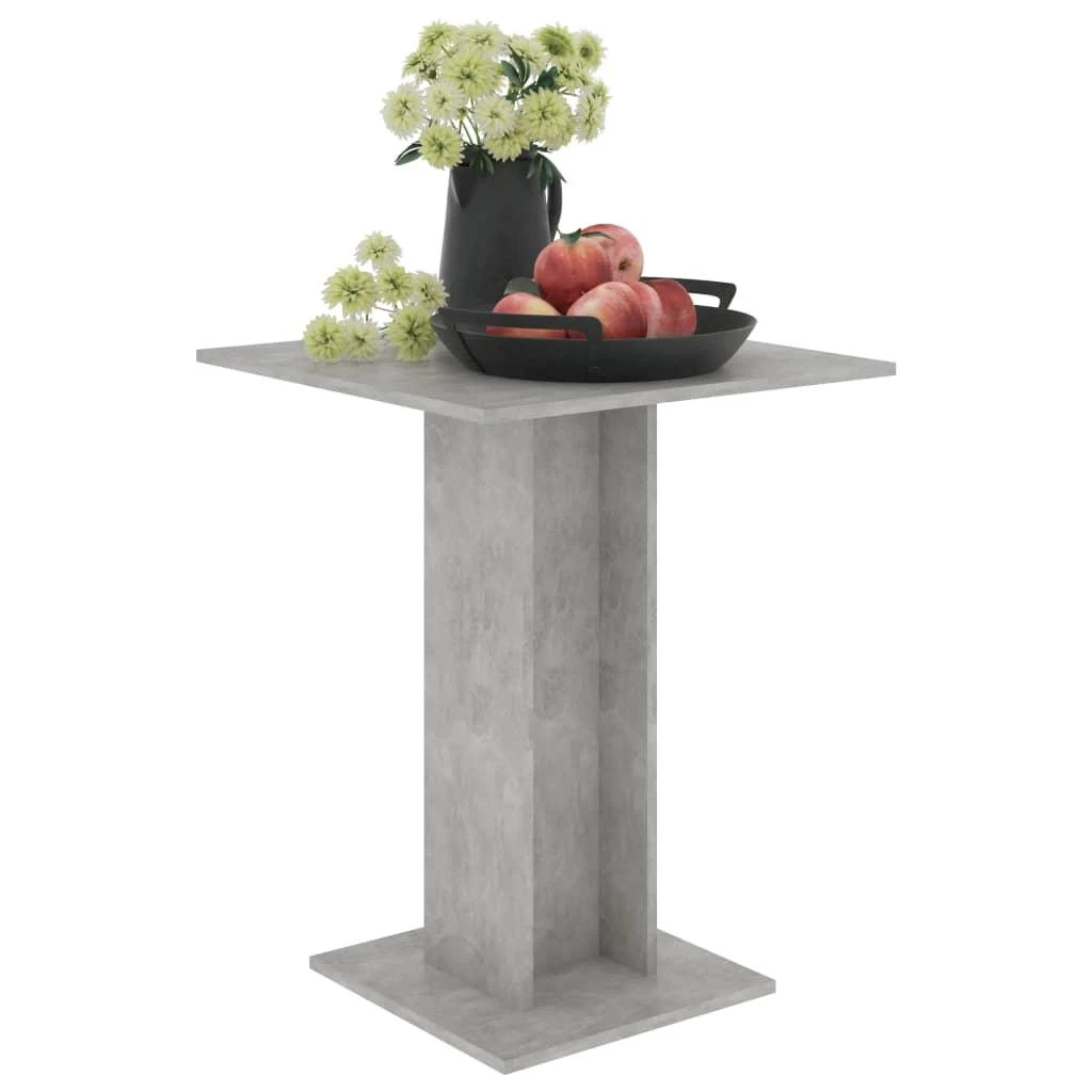 Bistro staliukas, betono pilkas, 60x60x75cm, apdirbta mediena