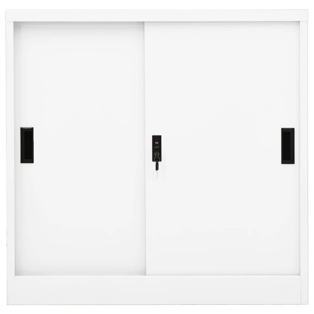 Biuro spintelė su stumdomom durim, balta, 90x40x90cm, plienas