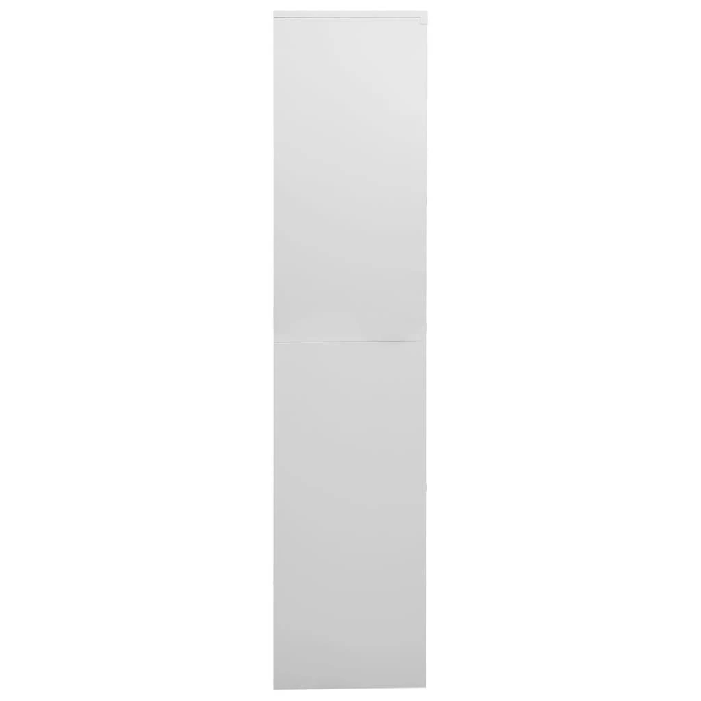 Biuro spintelė, šviesiai pilka, 90x40x180cm, plienas ir stiklas
