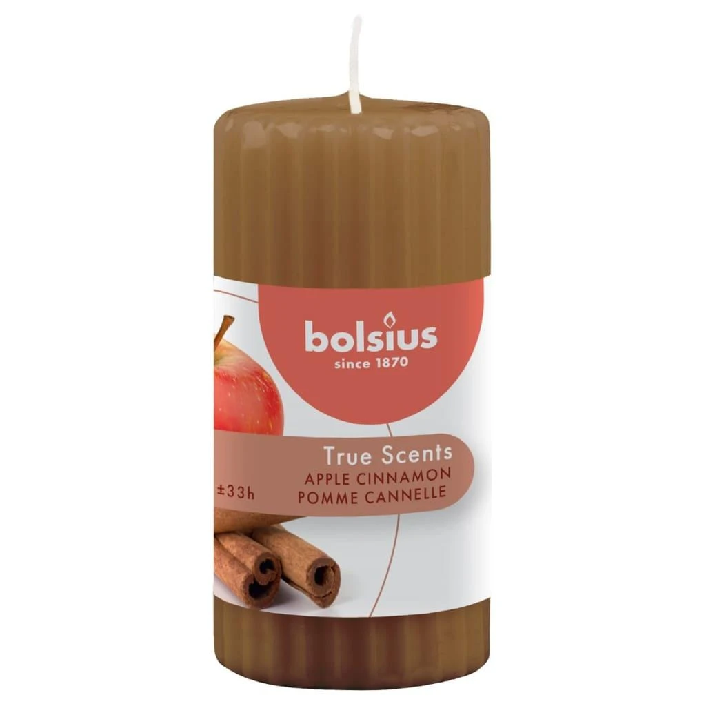 Bolsius Kvepiančios žvakės, 6vnt., 120x58mm, obuolių ir cinamono kvapo