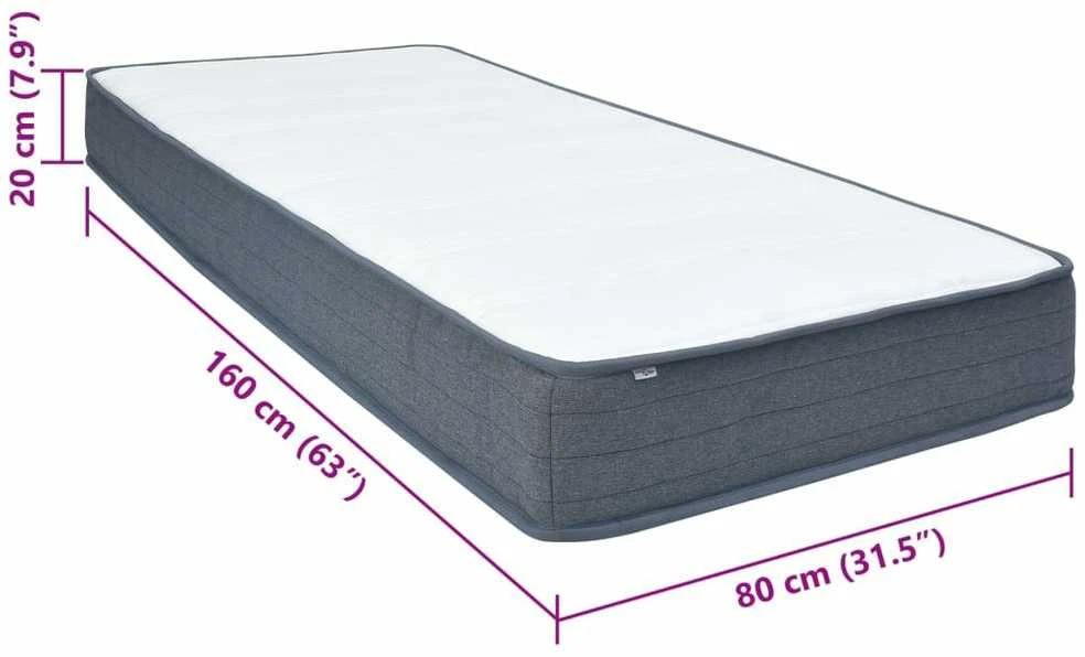 Box Spring Čiužinys, 160x80x20cm, vidutinio minkštumo, audinys