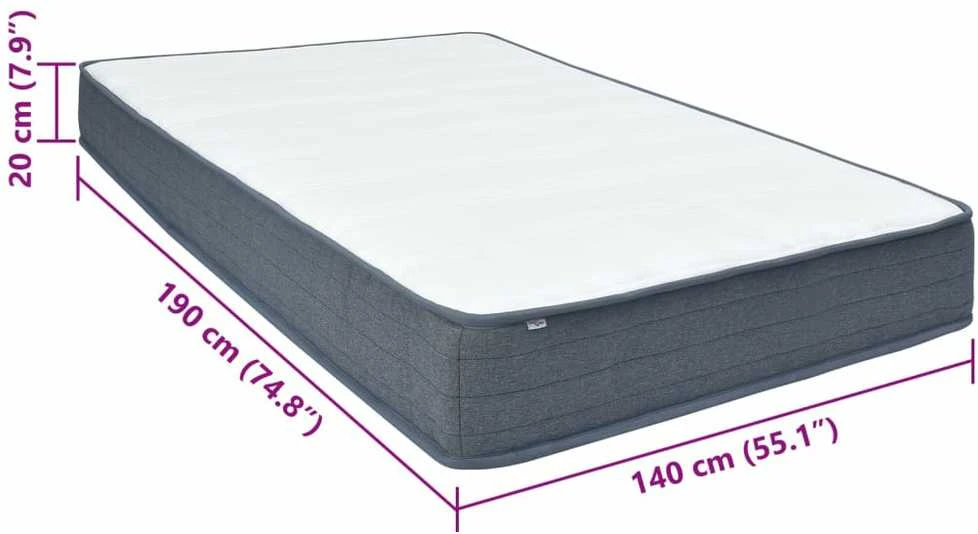 Box Spring Čiužinys, 190x140x20cm, vidutinio minkštumo, audinys