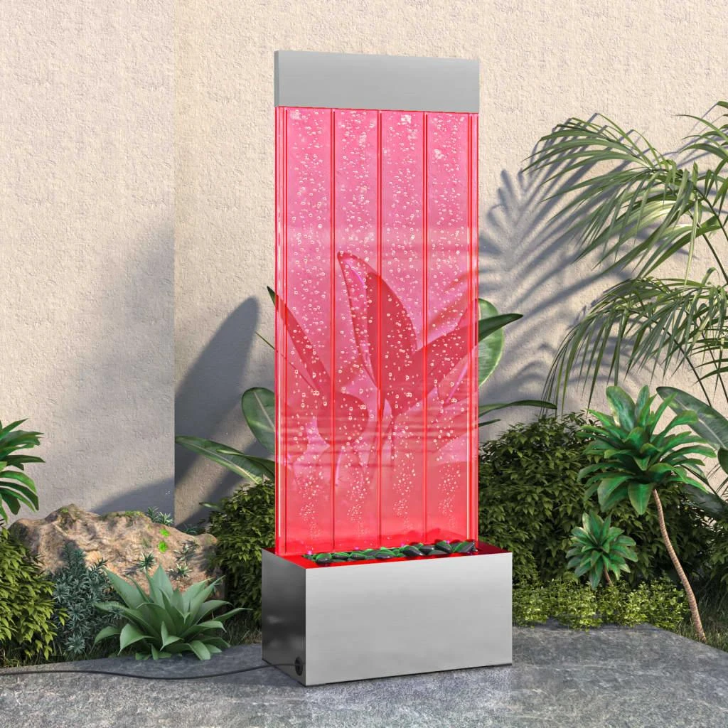 Burbulų kolona su įvairių spalvų LED, plienas ir akrilas, 110cm