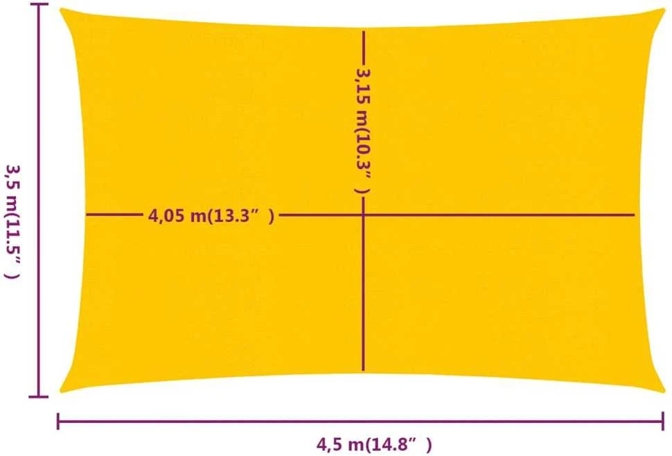 Burė nuo saulės, geltonos spalvos, 3,5x4,5m, HDPE, 160g/m²